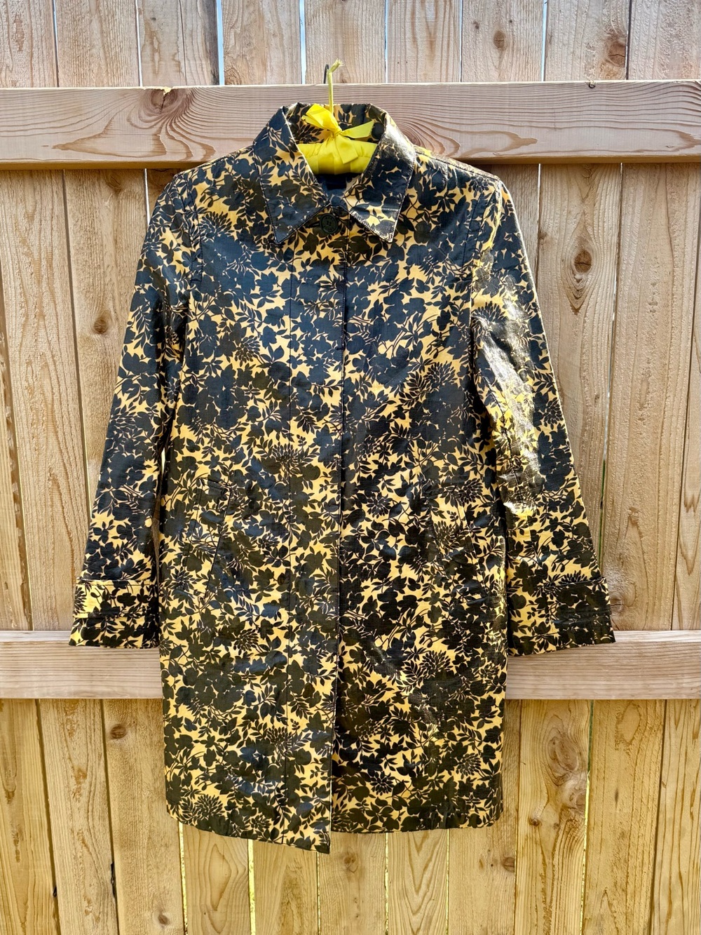 Marc Jacobs Floral Coated Cotton Jacket Women’s SmallDesigner Rain Coat Luxury